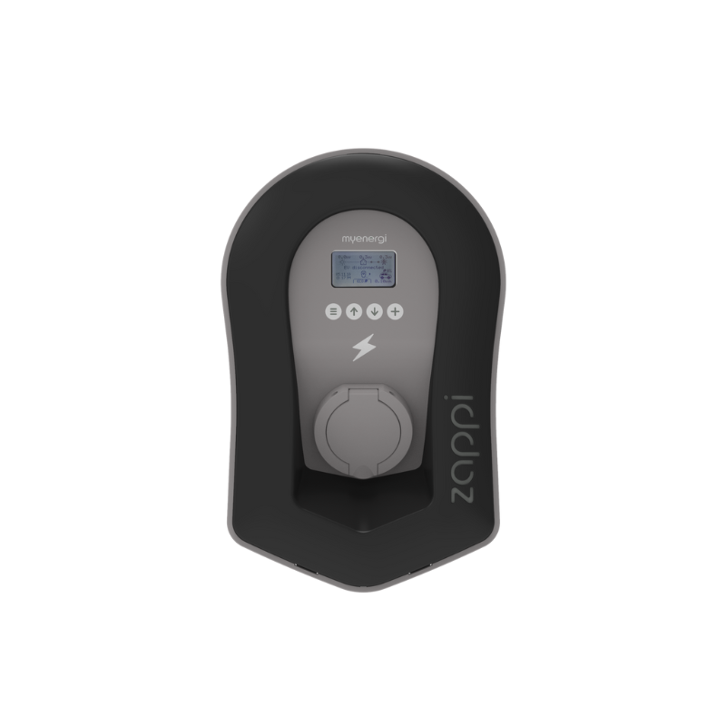 Zappi AC | Multiphase (7kW/22kW)  | Socket | Black & White | Solar EV Charger