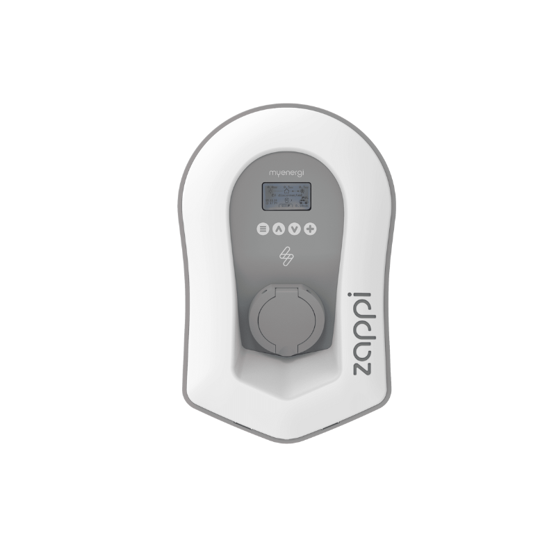 Zappi AC | Multiphase (7kW/22kW)  | Socket | Black & White | Solar EV Charger